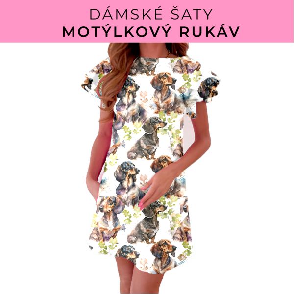 DÁMSKÝ střih - šaty s motýlkovým rukávem