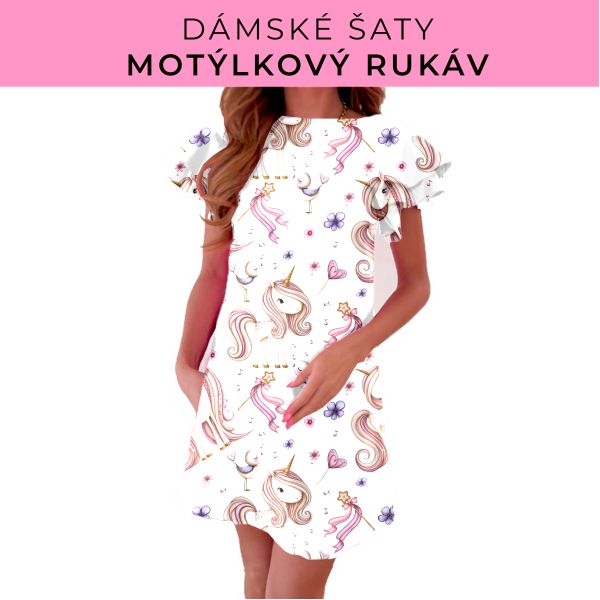 DÁMSKÝ střih - šaty s motýlkovým rukávem