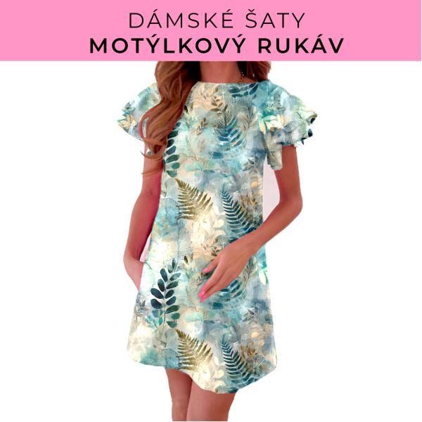 DÁMSKÝ střih - šaty s motýlkovým rukávem