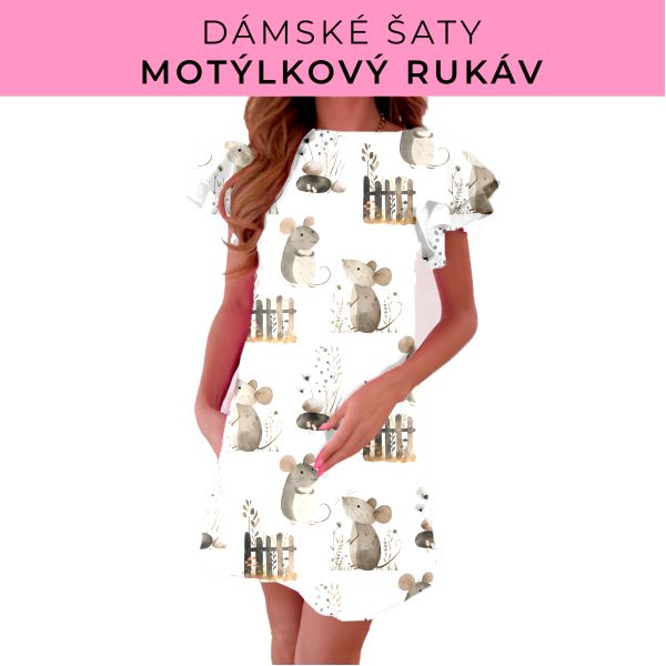 DÁMSKÝ střih - šaty s motýlkovým rukávem