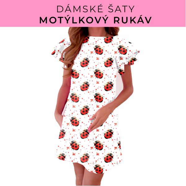DÁMSKÝ střih - šaty s motýlkovým rukávem