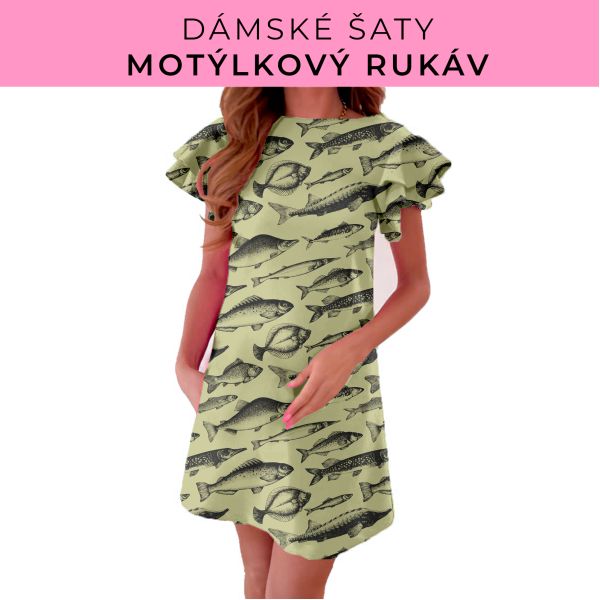 DÁMSKÝ střih - šaty s motýlkovým rukávem