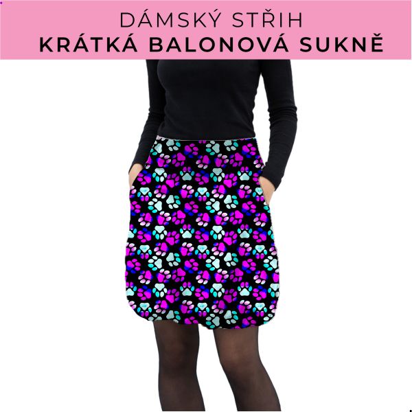 Dámský střih - balonová krátká sukně