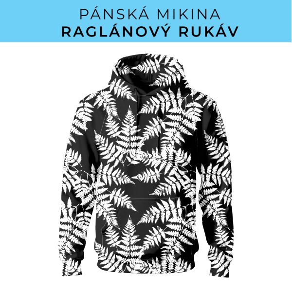 PÁNSKÝ střih - mikina raglan ZÁKLADNÍ s kapucí