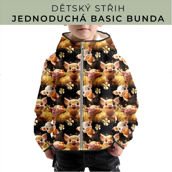 Dětský střih - jednoduchá dětská BASIC  bunda