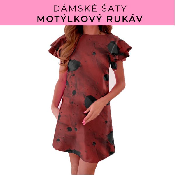 DÁMSKÝ střih - šaty s motýlkovým rukávem