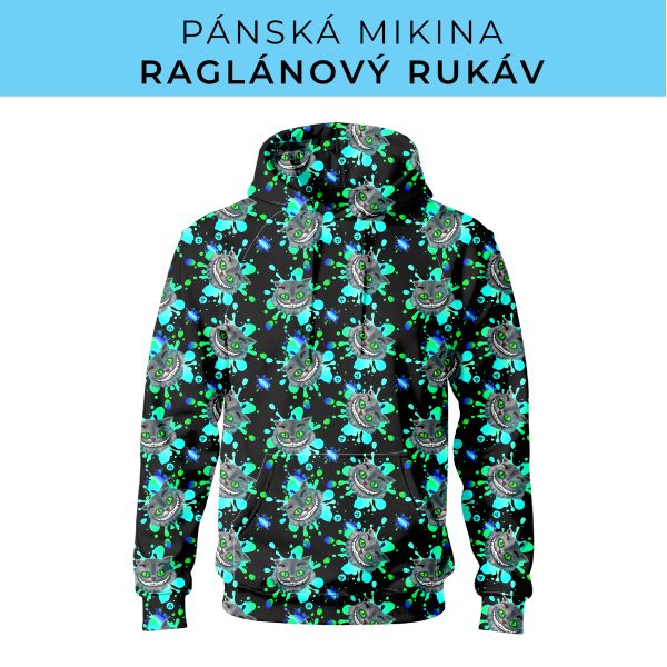 PÁNSKÝ střih - mikina raglan ZÁKLADNÍ s kapucí