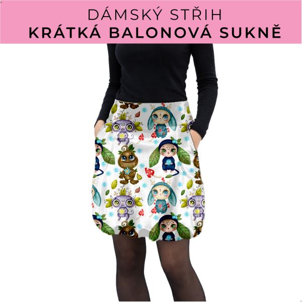 Dámský střih - balonová krátká sukně