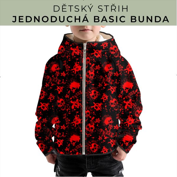 Dětský střih - jednoduchá dětská BASIC  bunda