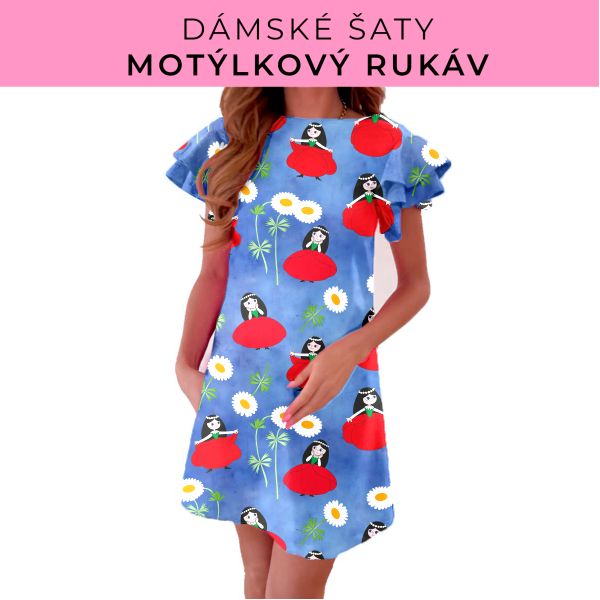 DÁMSKÝ střih - šaty s motýlkovým rukávem
