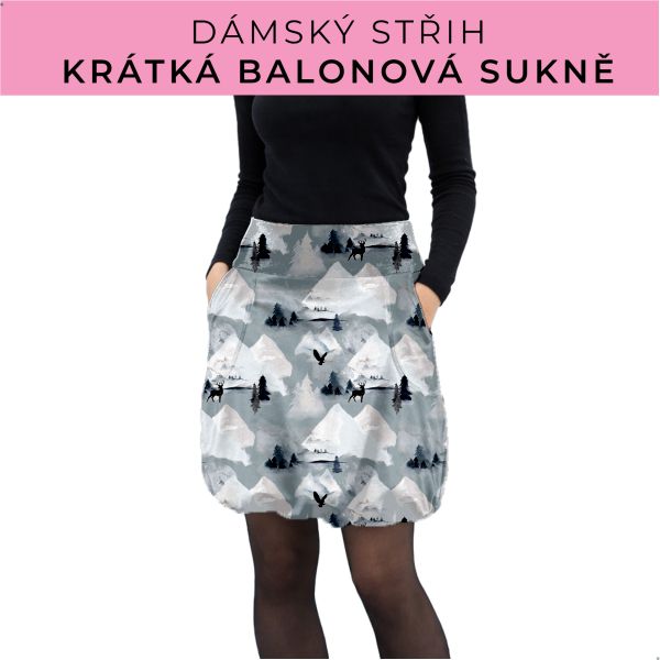 Dámský střih - balonová krátká sukně