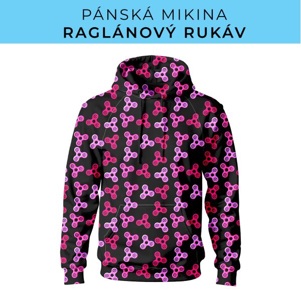 PÁNSKÝ střih - mikina raglan ZÁKLADNÍ s kapucí