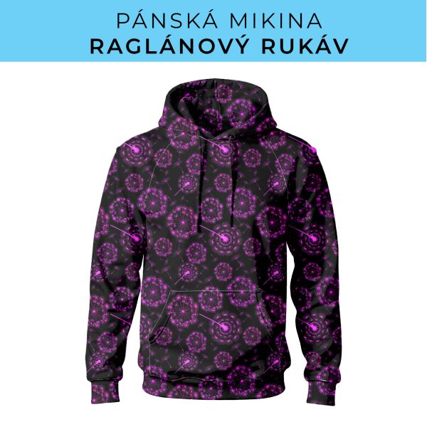 PÁNSKÝ střih - mikina raglan ZÁKLADNÍ s kapucí