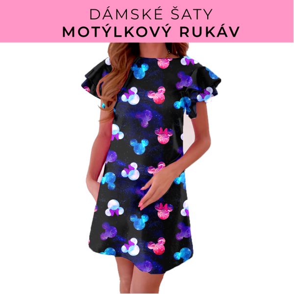 DÁMSKÝ střih - šaty s motýlkovým rukávem