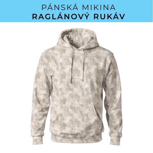 PÁNSKÝ střih - mikina raglan ZÁKLADNÍ s kapucí