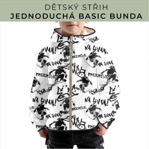 Dětský střih - jednoduchá dětská BASIC  bunda