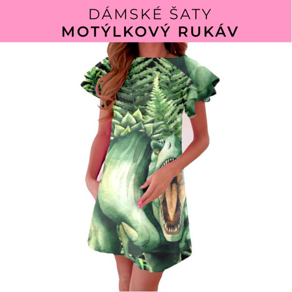 DÁMSKÝ střih - šaty s motýlkovým rukávem