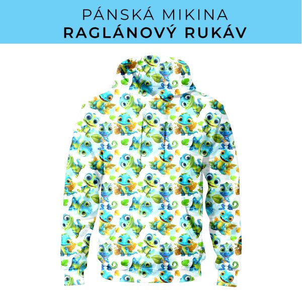 PÁNSKÝ střih - mikina raglan ZÁKLADNÍ s kapucí