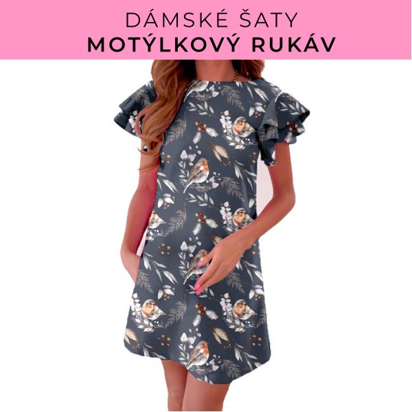 DÁMSKÝ střih - šaty s motýlkovým rukávem