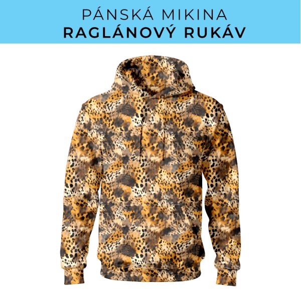 PÁNSKÝ střih - mikina raglan ZÁKLADNÍ s kapucí
