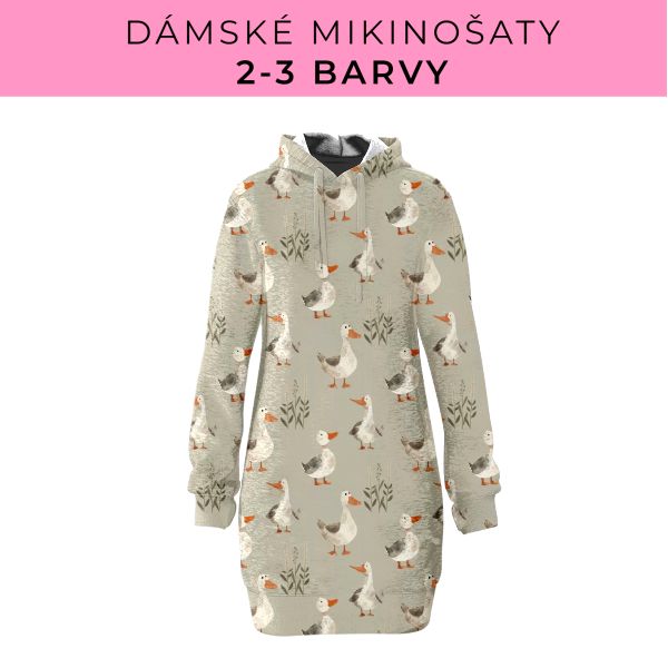 DÁMSKÝ střih - Mikinošaty 2-3 barvy