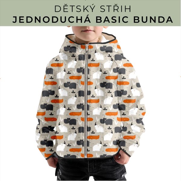 Dětský střih - jednoduchá dětská BASIC  bunda