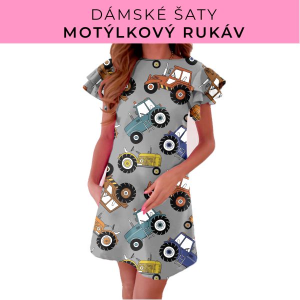 DÁMSKÝ střih - šaty s motýlkovým rukávem