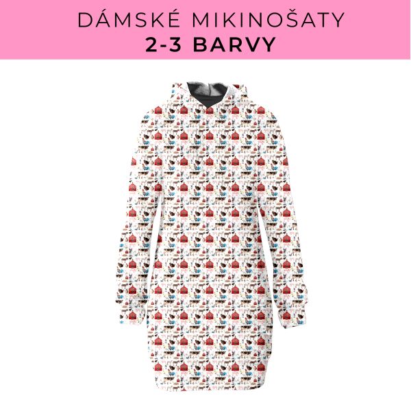 DÁMSKÝ střih - Mikinošaty 2-3 barvy