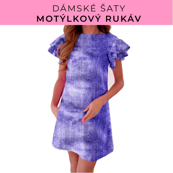 DÁMSKÝ střih - šaty s motýlkovým rukávem