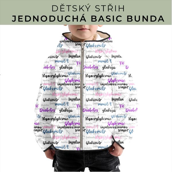 Dětský střih - jednoduchá dětská BASIC  bunda