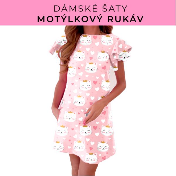 DÁMSKÝ střih - šaty s motýlkovým rukávem