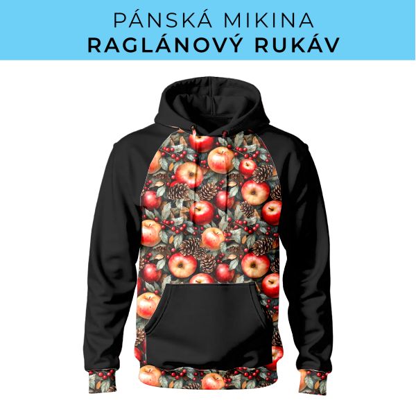 PÁNSKÝ střih - mikina raglan ZÁKLADNÍ s kapucí