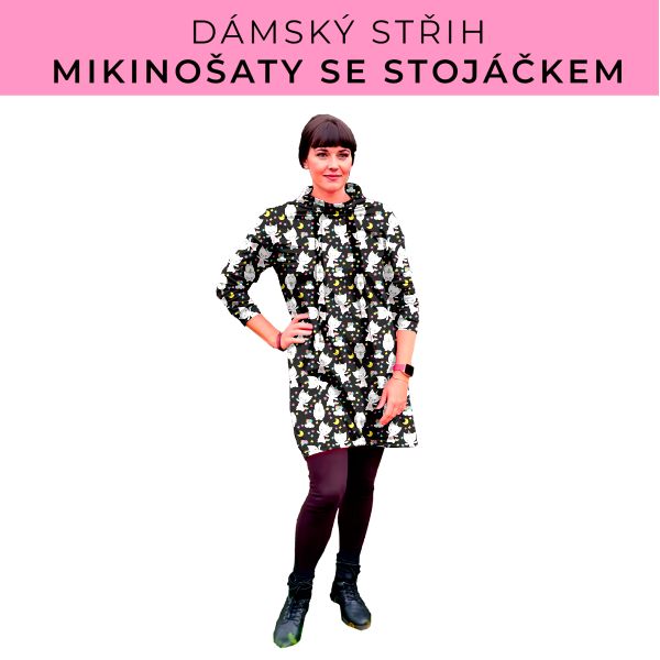 Dámský střih - mikinové šaty se stojáčkem