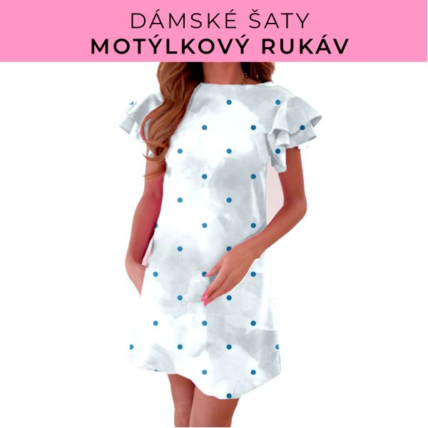 DÁMSKÝ střih - šaty s motýlkovým rukávem