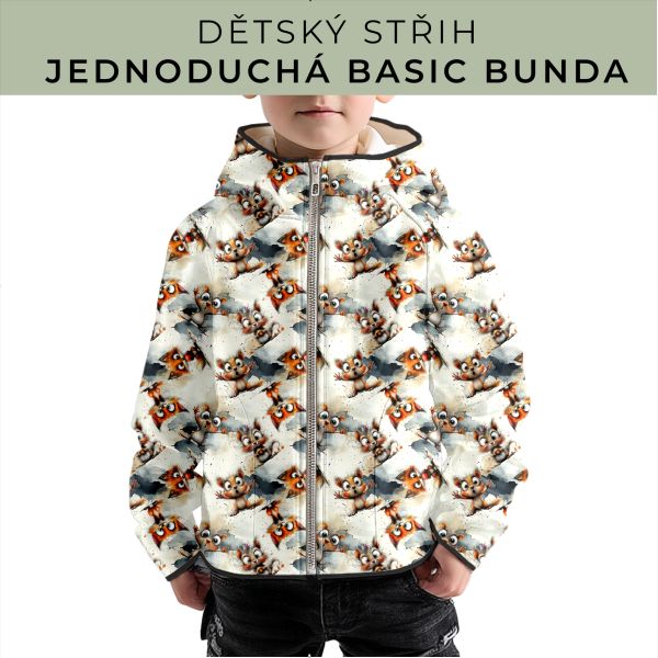 Dětský střih - jednoduchá dětská BASIC  bunda