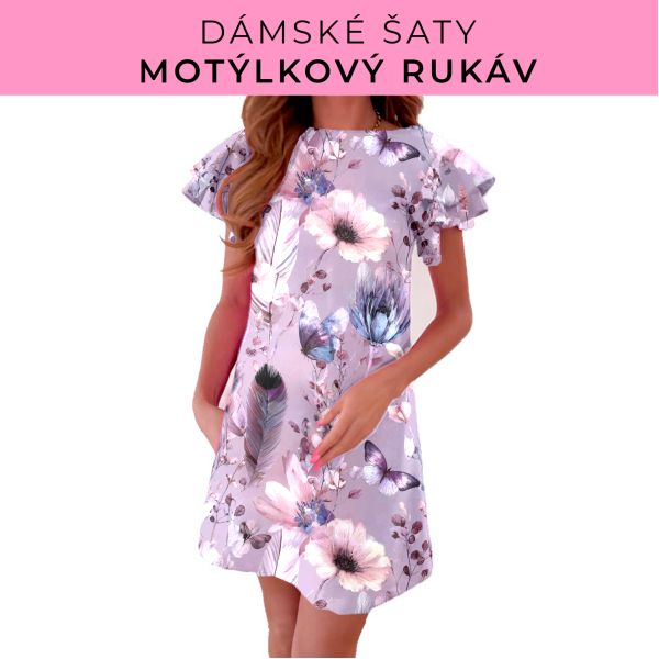 DÁMSKÝ střih - šaty s motýlkovým rukávem