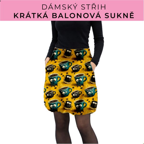 Dámský střih - balonová krátká sukně