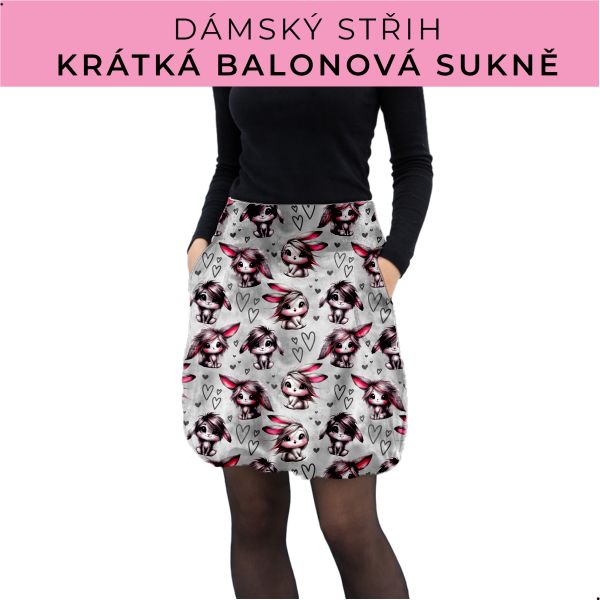 Dámský střih - balonová krátká sukně