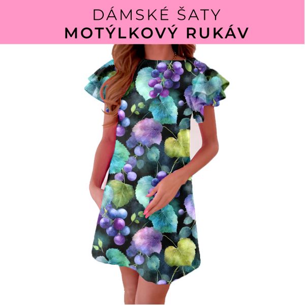 DÁMSKÝ střih - šaty s motýlkovým rukávem