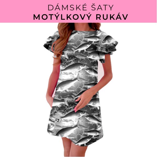 DÁMSKÝ střih - šaty s motýlkovým rukávem