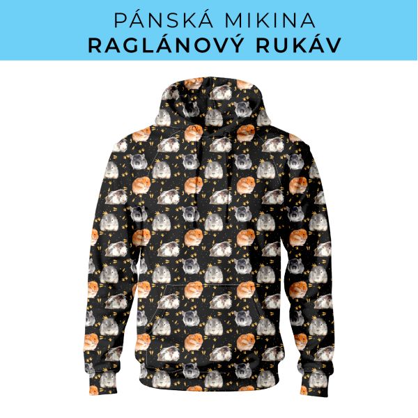 PÁNSKÝ střih - mikina raglan ZÁKLADNÍ s kapucí
