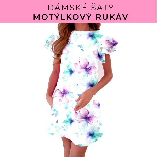 DÁMSKÝ střih - šaty s motýlkovým rukávem