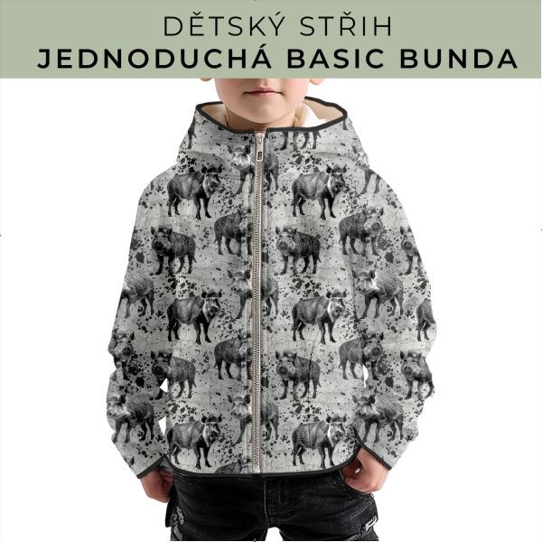 Dětský střih - jednoduchá dětská BASIC  bunda