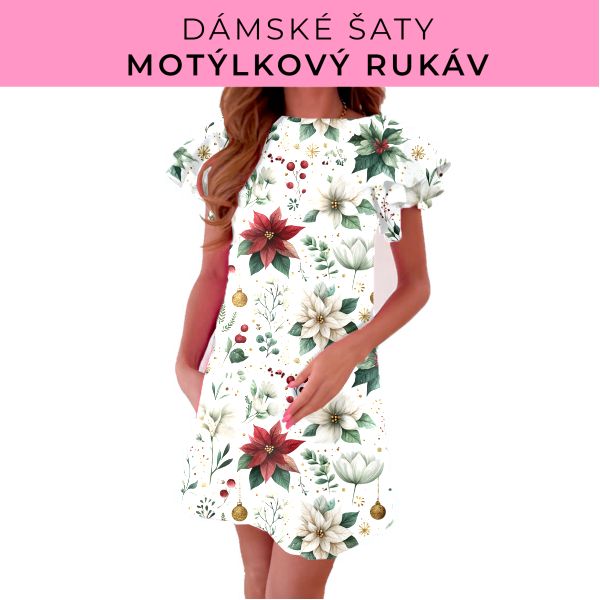 DÁMSKÝ střih - šaty s motýlkovým rukávem