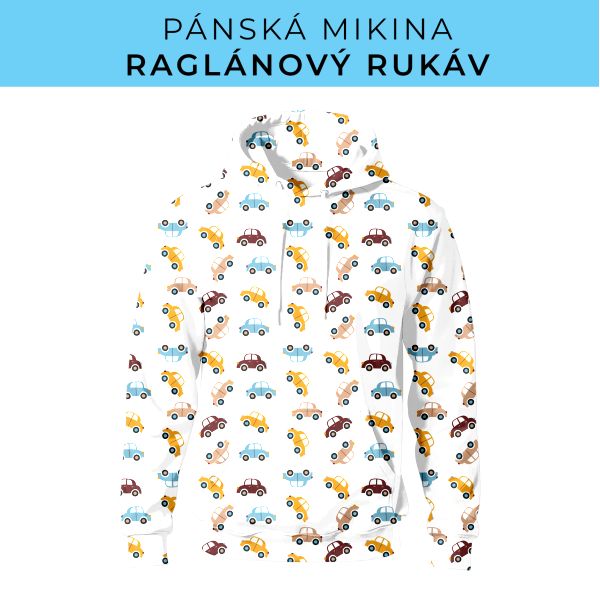 PÁNSKÝ střih - mikina raglan ZÁKLADNÍ s kapucí