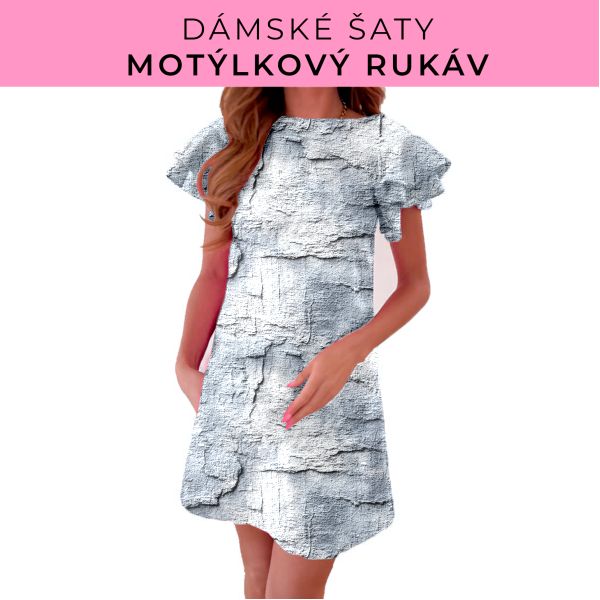 DÁMSKÝ střih - šaty s motýlkovým rukávem