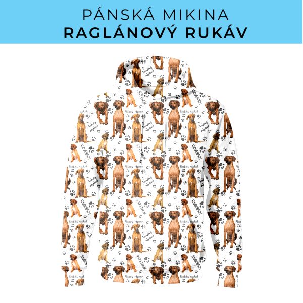 PÁNSKÝ střih - mikina raglan ZÁKLADNÍ s kapucí
