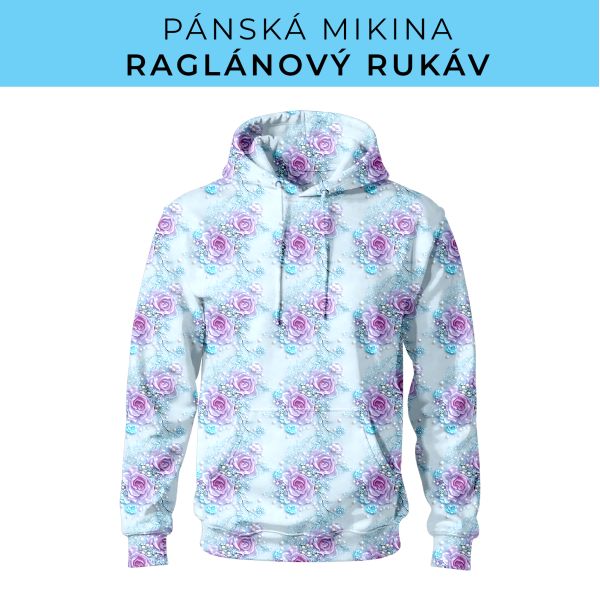 PÁNSKÝ střih - mikina raglan ZÁKLADNÍ s kapucí