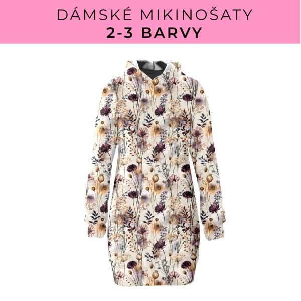 DÁMSKÝ střih - Mikinošaty 2-3 barvy