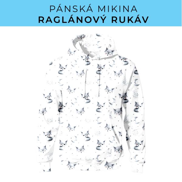 PÁNSKÝ střih - mikina raglan ZÁKLADNÍ s kapucí